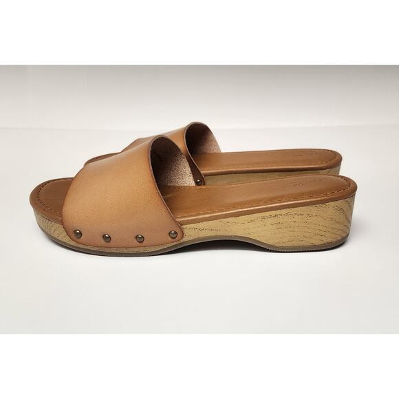 Universal Thread Korra Caramel Brown Wedge Platform Sandals Size 9.5 - Picture 4 of 10